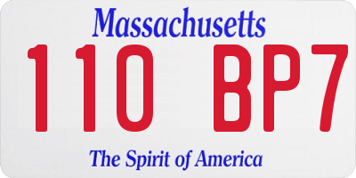 MA license plate 110BP7