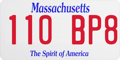 MA license plate 110BP8