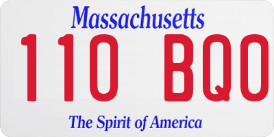 MA license plate 110BQ0