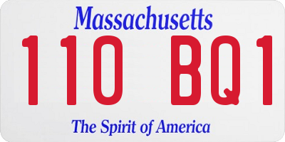 MA license plate 110BQ1
