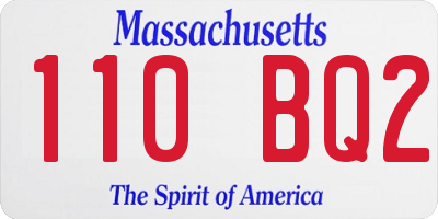 MA license plate 110BQ2