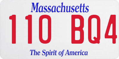 MA license plate 110BQ4