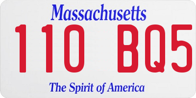 MA license plate 110BQ5