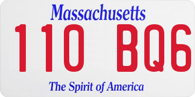 MA license plate 110BQ6