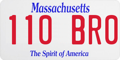 MA license plate 110BR0