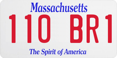 MA license plate 110BR1