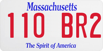MA license plate 110BR2