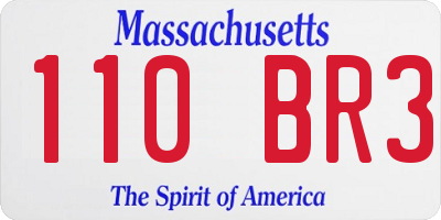 MA license plate 110BR3