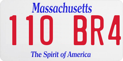 MA license plate 110BR4
