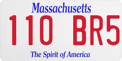 MA license plate 110BR5