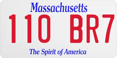 MA license plate 110BR7
