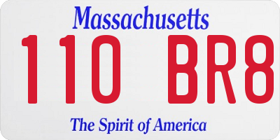MA license plate 110BR8