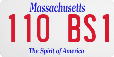 MA license plate 110BS1