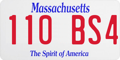 MA license plate 110BS4