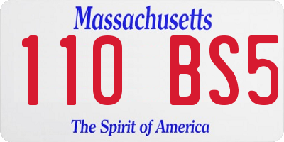 MA license plate 110BS5