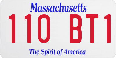 MA license plate 110BT1