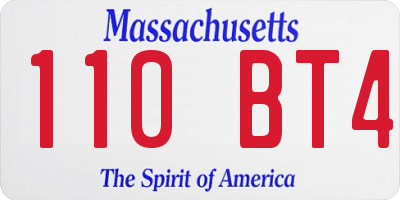 MA license plate 110BT4