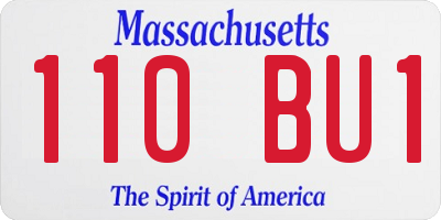 MA license plate 110BU1