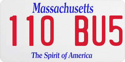 MA license plate 110BU5