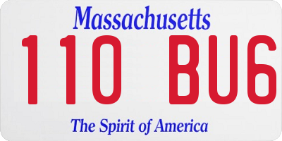 MA license plate 110BU6