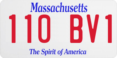 MA license plate 110BV1