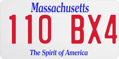 MA license plate 110BX4