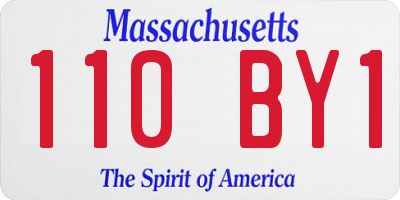MA license plate 110BY1