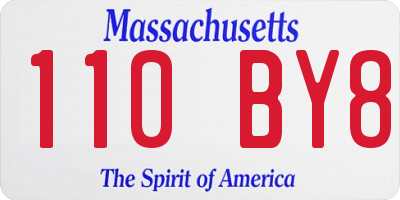 MA license plate 110BY8