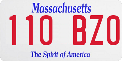 MA license plate 110BZ0