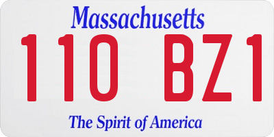 MA license plate 110BZ1