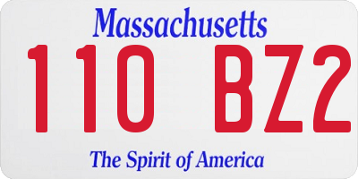 MA license plate 110BZ2