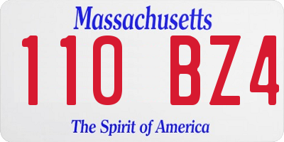 MA license plate 110BZ4