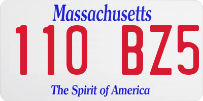 MA license plate 110BZ5