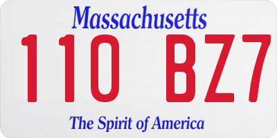 MA license plate 110BZ7