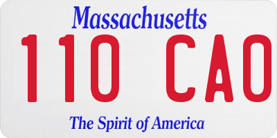MA license plate 110CA0