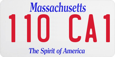 MA license plate 110CA1
