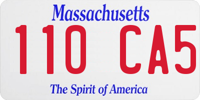 MA license plate 110CA5