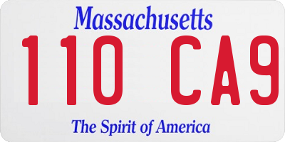 MA license plate 110CA9