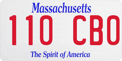 MA license plate 110CB0