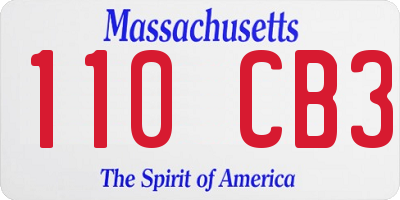 MA license plate 110CB3