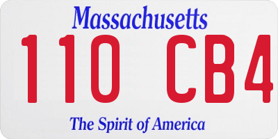MA license plate 110CB4