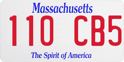 MA license plate 110CB5