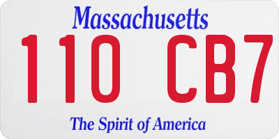 MA license plate 110CB7