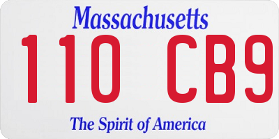 MA license plate 110CB9