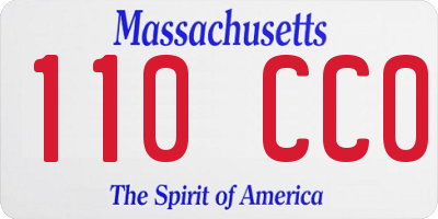 MA license plate 110CC0