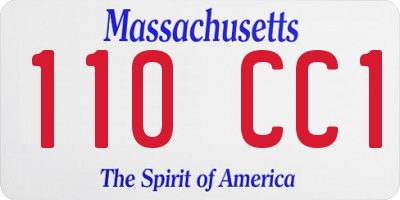 MA license plate 110CC1