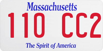 MA license plate 110CC2