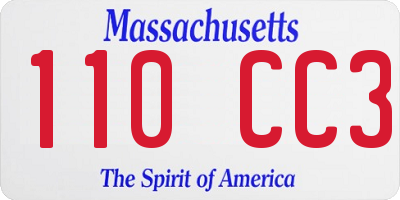 MA license plate 110CC3
