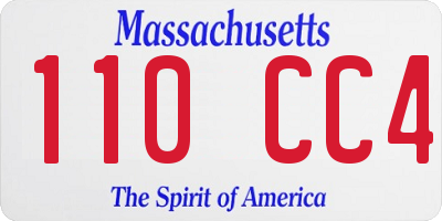 MA license plate 110CC4