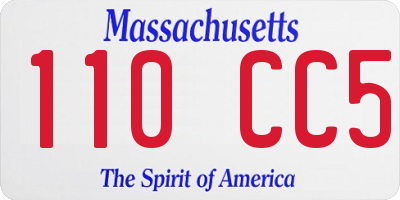 MA license plate 110CC5